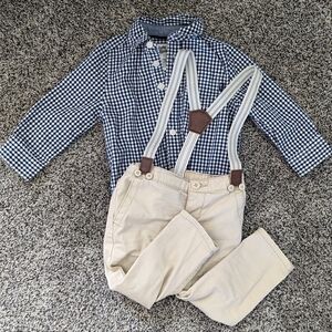Blue 18 month baby b'gosh boy 3 piece outfit